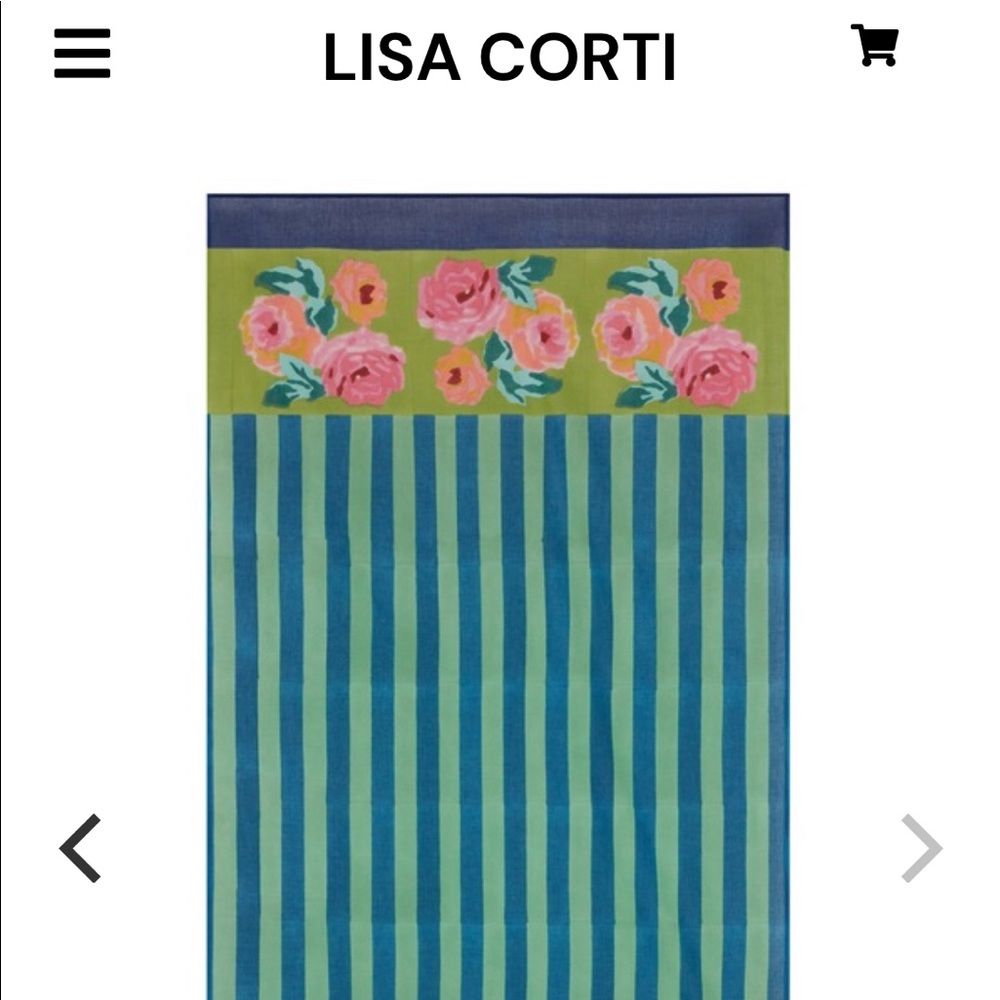 Lisa Corti Cotton Muslin CURTAIN + RINGS, Nizam Acid Green (2 available)